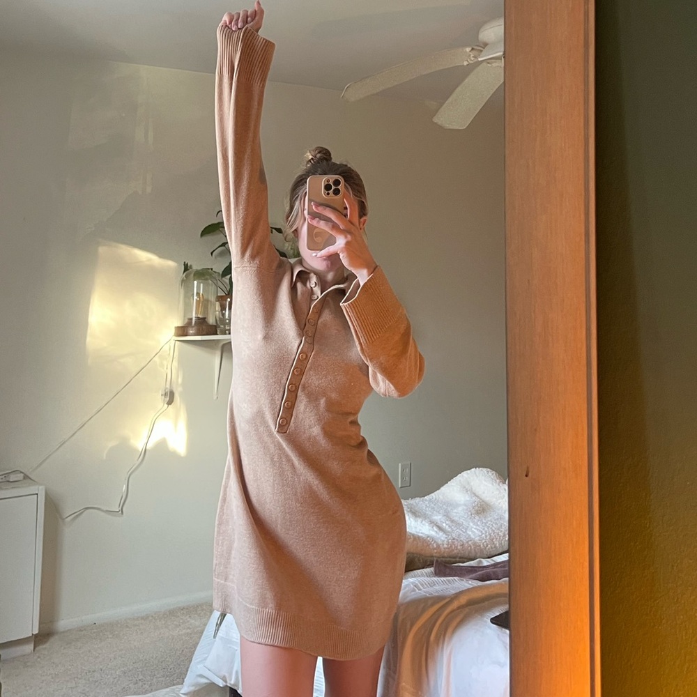 A New Day Camel Sweater Dress